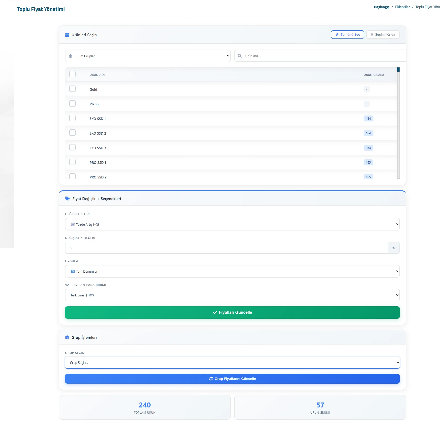 BulkPriceManager - Toplu Fiyat Yönetimi Modülü